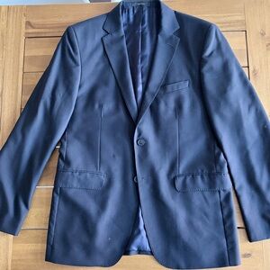 Massimo Dutti Navy Blue Windowpane Sport Coat